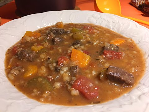 Slow Cooker Beef Barley Soup Recipe • A Winter...
