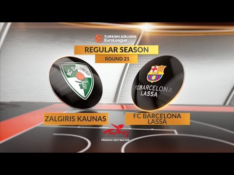 EuroLeague Highlights RS Round 21: Zalgiris Kaunas 89-85 FC Barcelona Lassa