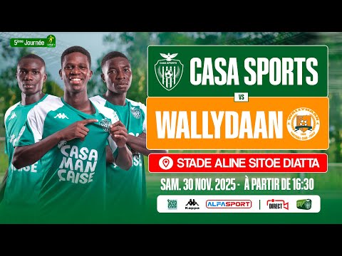 🔴[DIRECT //5eme Journée Ligue 1 Saison 2025-2026 MATCH // CASA SPORTS  🆚 WALLYDAAN THIES