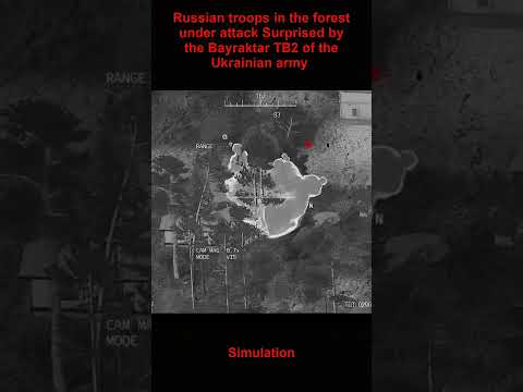 Russian troops in the forest under attack Surprised by the Bayraktar TB2 of the Ukrainian army
