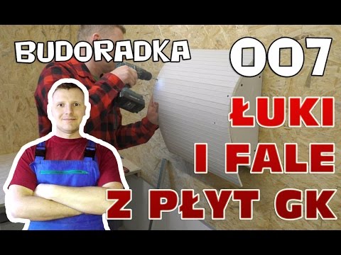 Łuki, zabudowy i pofalowane półki z płyt karton gips