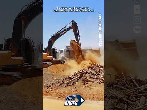 Escavações nas obras da #transnordestina em #piquetcarneiro #ceará #fyp #viral  #caterpillar #short