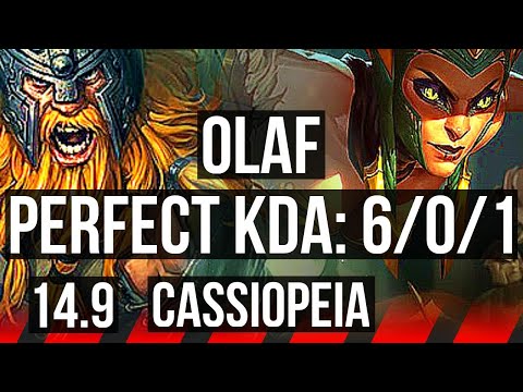 OLAF vs CASSIOPEIA (TOP) | 6/0/1, 68% winrate, Dominating | EUW Grandmaster | 14.9