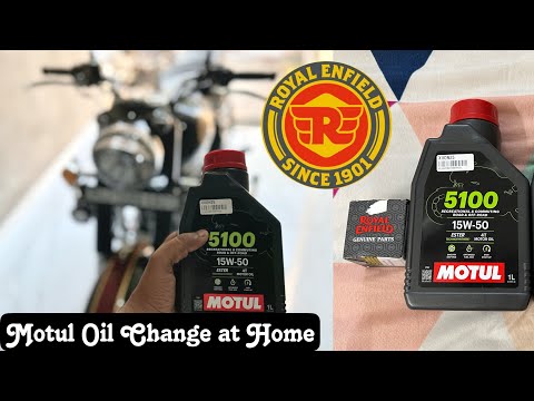 Roya Enfield Classic 350 Reborn Oil Change At Home || Motul 15W-50