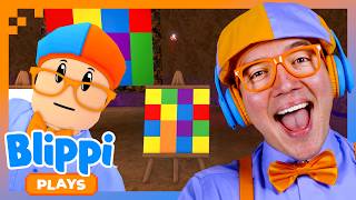 Epic Colorful Mini Games 🎨 BEST OF BLIPPI PLAYS ROBLOX! | Educational Gaming Vid