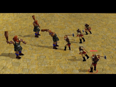 Age of Mythology 3 mountain giant vs 5 minotaur
