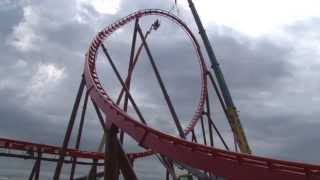 preview picture of video 'Holiday World Tops Off Thunderbird New For 2015 Steel Roller Coaster'