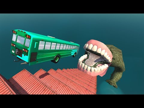 Jumping Crashes&Deadly Fall from the Stairs - Beamng drive (Giant  Jaw with Crocodile)