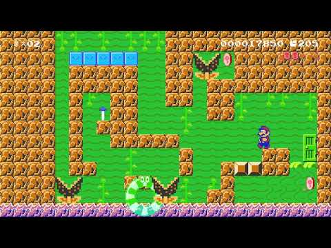 Super Mario Maker 2 block snake tropic cavern (Link/Zelda Level)