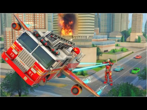 Flying Firefighter Truck Transform Robot Games | Android GamePlay | Top Galaxy Game