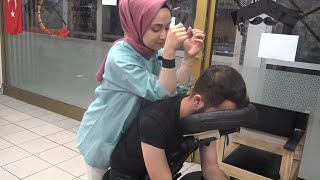 ASMR turkish female physiotherapy chair massage + 