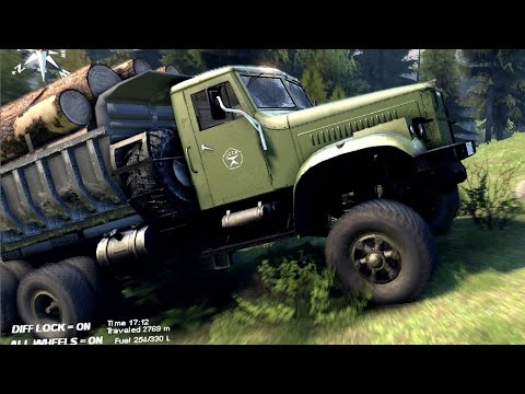 SPINTIRES 2014 - The River Map - Kraz 256B Dump Truck Transporting Logs