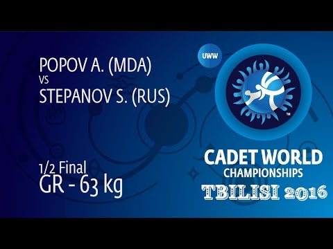 1/2 GR - 63 kg: S. STEPANOV (RUS) df. A. POPOV (MDA) by FALL, 5-2