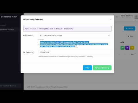 Tutorial Ubah Rekening Beasiswa Kepri