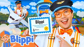 Blippi Builds a Plane and Becomes a Pilot ✈️