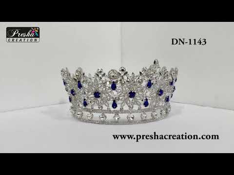 Blue brass beauty peagent crown, size: 5