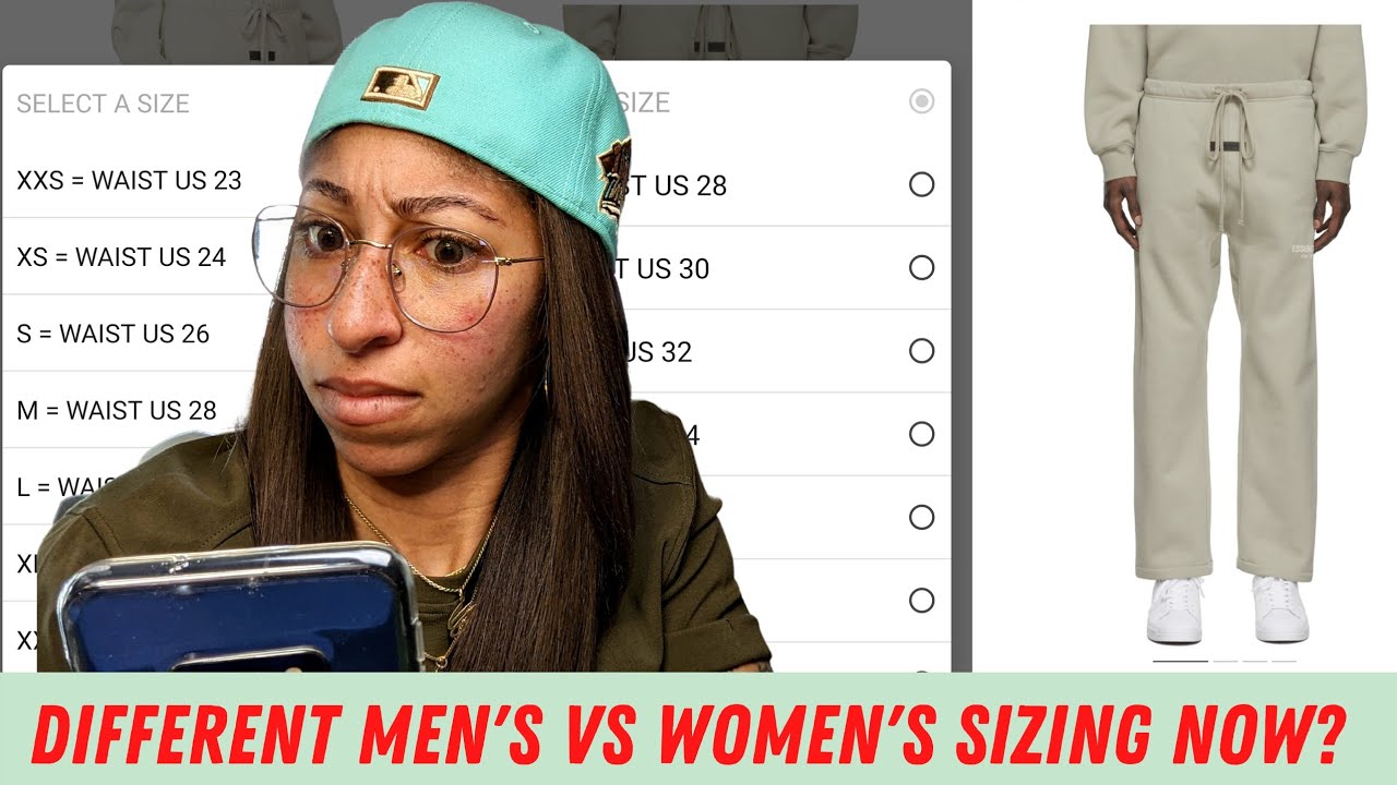 Watch video DIFFERENT SIZING for NEW Fear of God Essentials Men's vs Women's Relaxed Sweats Now DIFFERENT SIZING for NEW Fear of God Essentials Men's vs Women's Relaxed Sweats