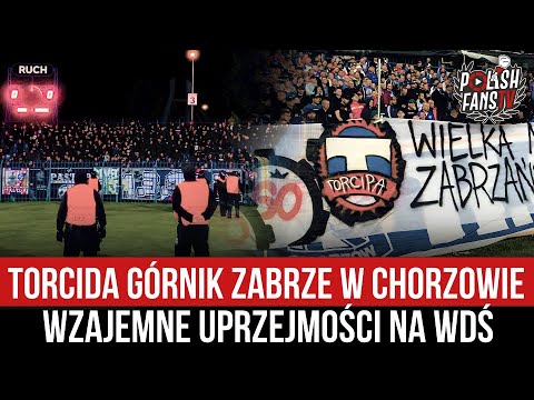Torcida Górnik Zabrze w Chorzowie - wzajemne uprzejmości na WDŚ (01.09.2022 r.)