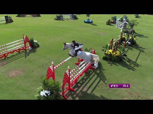 Full Sister Heija van Strokapelleken of the mother Balaika is a CSI 5* 1.60m Grand Prix mare with rider Mc Lain Ward.