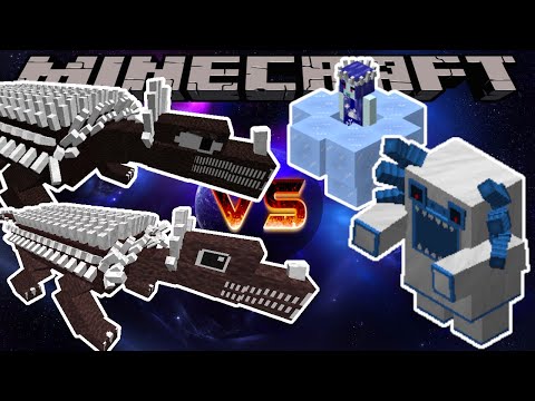 UltraUnit17 - ANGUIRUS AND ANGUS VS ALPHA YETI AND SNOW QUEEN - MINECRAFT 1.16.5 (MOB BATTLE)
