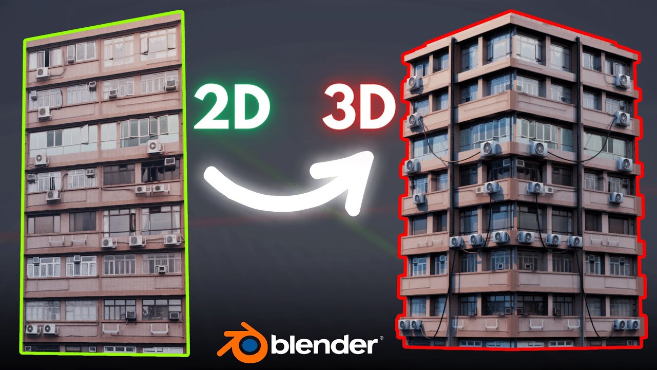 Turn a 2D Image Into a 3D Building in Blender in 1 Minute!