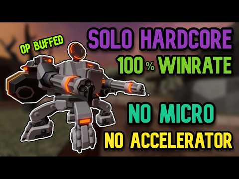 How to Win SOLO HARDCORE NO MICRO + NO ACCEL FULL EASY GUIDE - Tower Defense Simulator | TDS