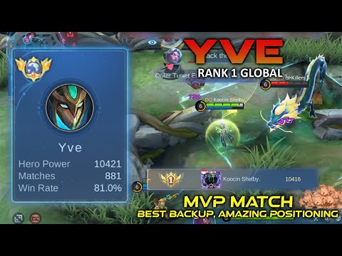 Top Global 1 Yve | MVP Match, The best backup team, amazing positioning