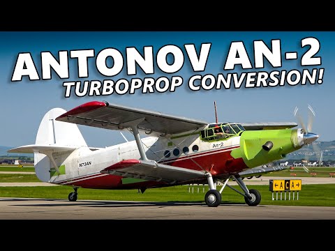WORLD'S LARGEST SINGLE-ENGINE BIPLANE! Antonov An-2 at Springbank Airport