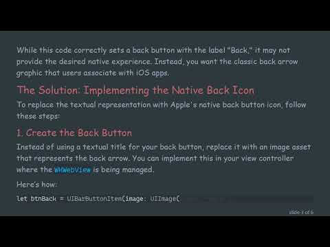 How to Use the Apple Native Back Button in Your WKWebView Navigation