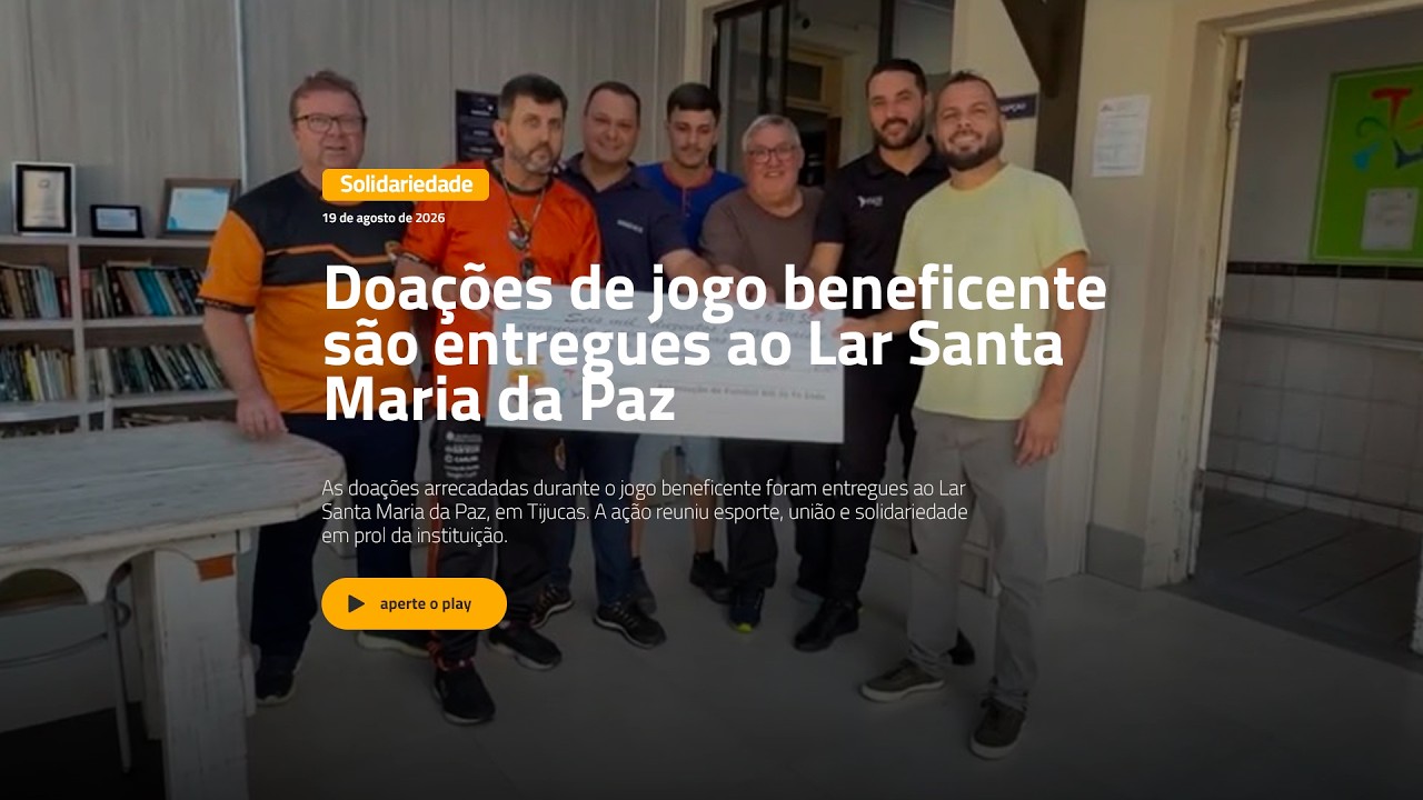 Doações de jogo beneficente são entregues ao Lar Santa Maria da Paz
