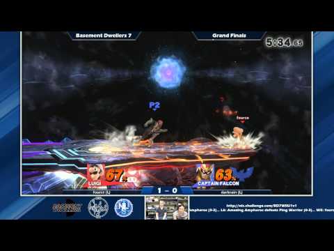 Basement Dwellers 7 SSB4 Singles Grand Finals: darkrain (Falcon) Vs. fource (Luigi, Diddy)