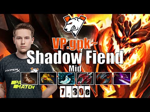 Shadow Fiend Mid | VP.gpk~ | CRAZY MIDLANE META 18 KILLS SF | 7.30e Gameplay Highlights