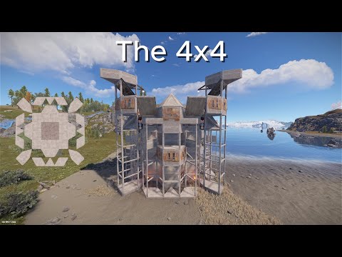 Rust 4x4 Base Design 2025 | Bunker | Honeycombed Open Core