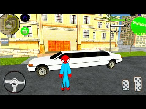 Policeman Stickman Simulator #6 - Spider Cop Drives Limousine - Android Gameplay
