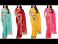 Amazon Net Embroidered Work | Trending Stylish Saree With Unstiched Blouse For Women || Online Saree