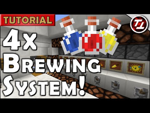 Minecraft Tutorial: 4x Automatic Potion Brewing System!