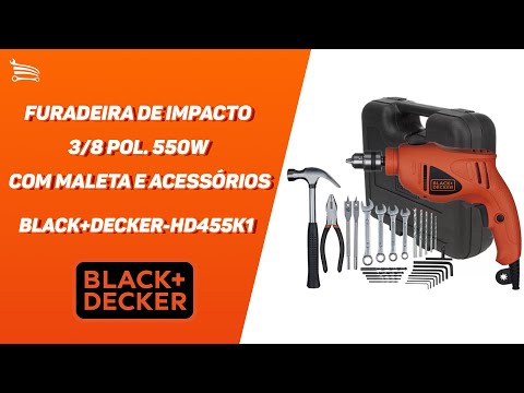 Furadeira de Impacto 3/8 Pol. 550W 110V com Maleta e Acessórios BLACK+DECKER-HD455K1 - Video