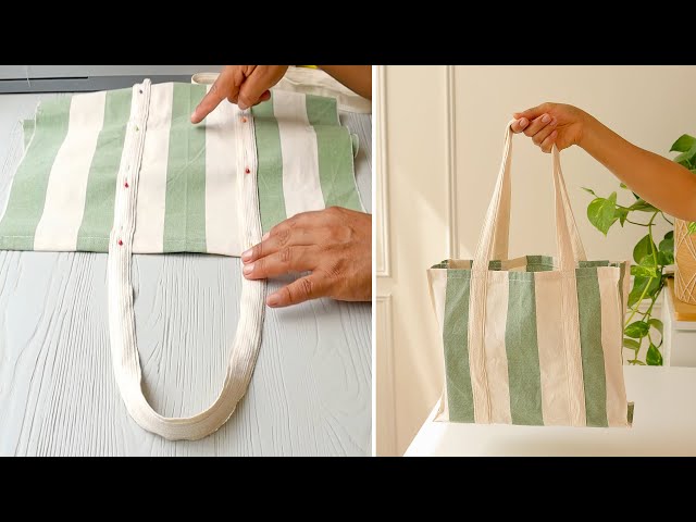 Vídeo relacionado con BagCouture - Bolsa de transporte muy grande - Bente - de algodón reciclado - con tela gruesa - muy resistente - 2 asas largas - Ideal como bolsa de la compra, bolso de baño, bolso de la compra