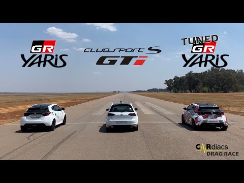 TOYOTA GR YARIS vs VW GOLF GTI CLUBSPORT S vs SLIGHTLY TUNED GR YARIS!!! CARdiacs DRAG RACE videos!