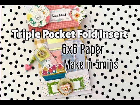 6x6 Paper| Triple Pocket Fold Insert | Make in 5mins | NO Measuring Needed | Happy Mail Idea