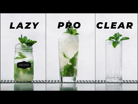 How to make a Mojito Cocktail Lazy, Pro, Clarified | How to make a clarified Mojito cocktail