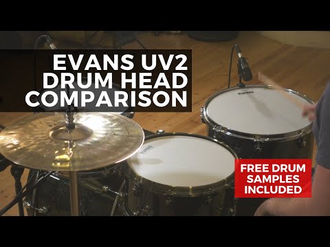 Evans UV2 Drum Head Comparison (UV1, Black Chrome, Hydraulic Red, G2, HD Dry, EC2)