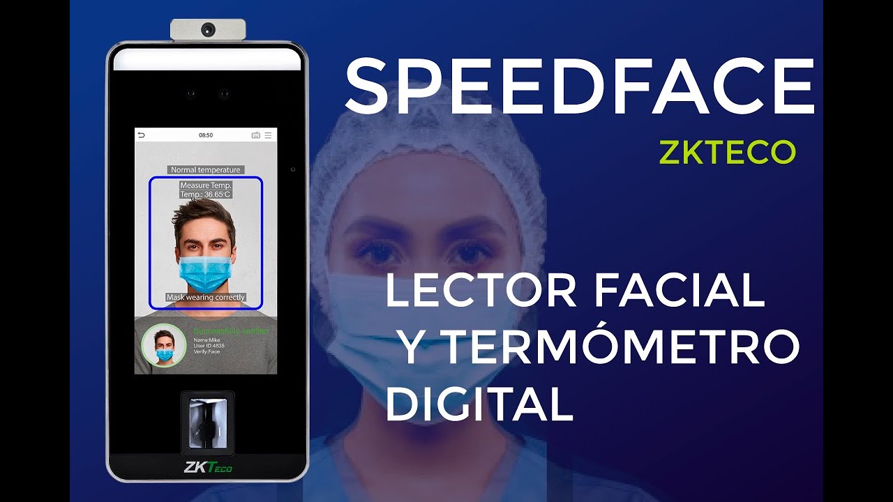 Termómetro facial-tarjetas speedface para control de acceso y medición de temperatura