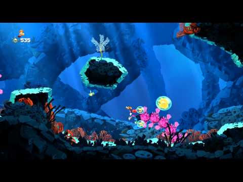 Rayman Legends 100% Walkthrough P.59 - Sea of Serendipity - Beware of the Mini Murray/Scuba Shootout