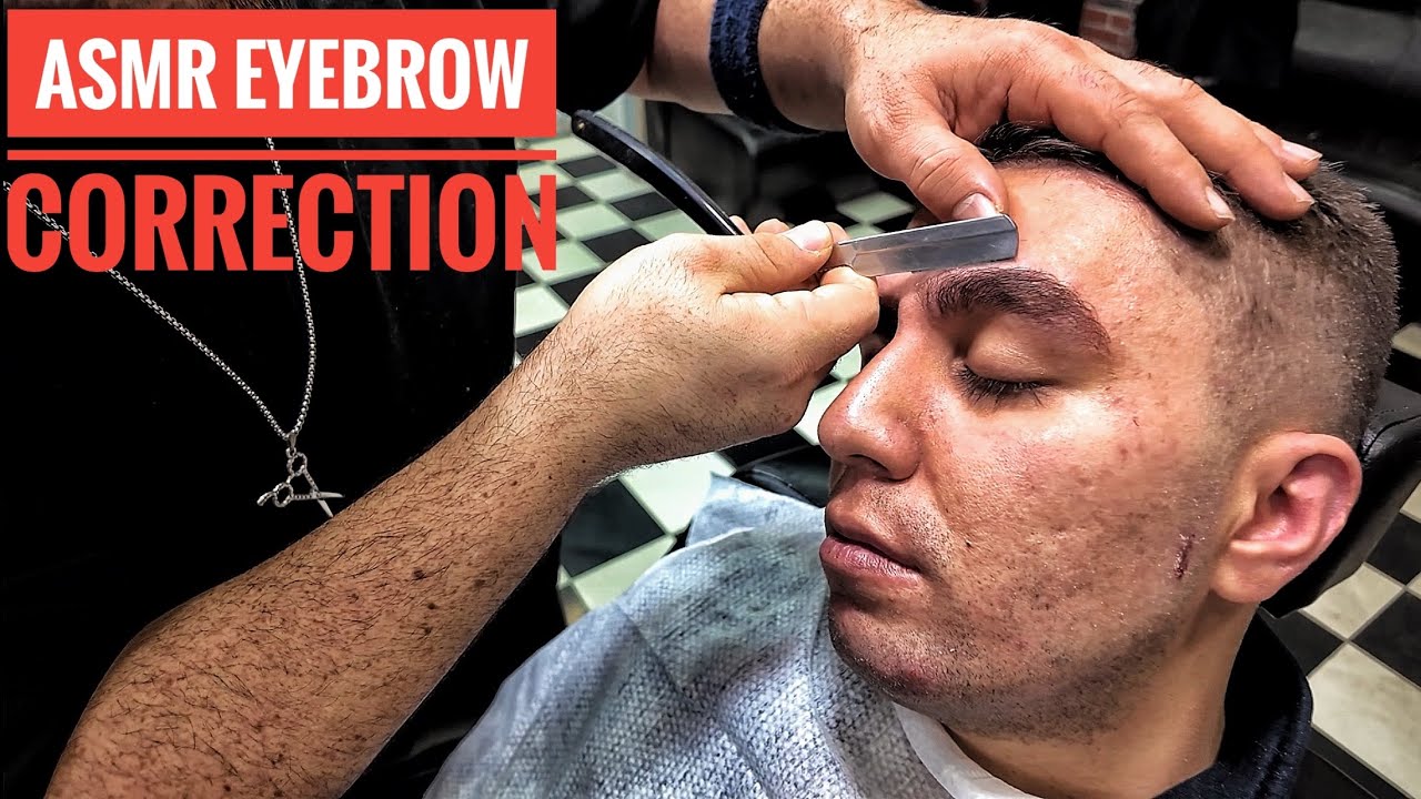 [ASMR] SHAPING YOUR EYEBROWS WITH A RAZOR | HEAD MASSAGE HELPS YOU FALL ASLEEP