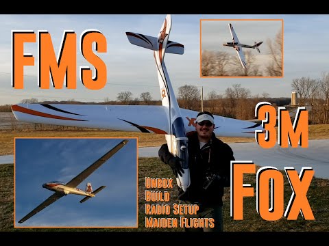 FMS - Fox 3m - Unbox, Build, Radio Setup, & Maiden Flights