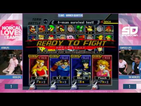NorCal Loves Teams - Winner Quarters: Vitari & Azusa (Sheik/Peach) vs S2J & The Moon (Falcon/Marth)