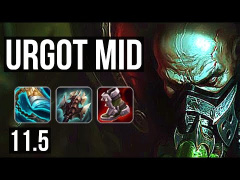 URGOT vs QIYANA (MID) (DEFEAT) | Rank 2 Urgot, 400+ games, Godlike | NA Challenger | v11.5