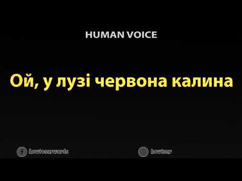How To Pronounce Ой, у лузі червона калина
