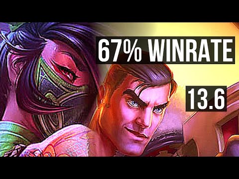 AKALI vs JAYCE (MID) | Legendary, 67% winrate, 19/3/2 | KR Challenger | 13.6